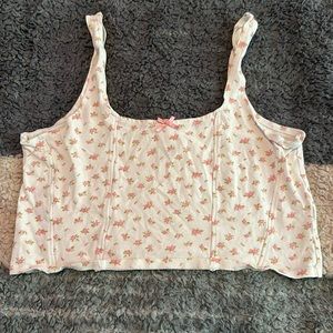 Cropped floral tank top